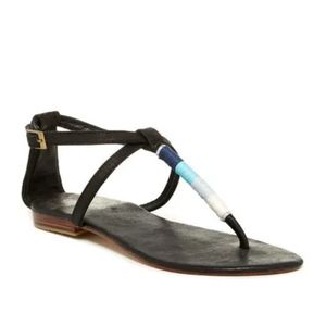 Cocobelle Anthropology Black Sandals 'Mozambique' Handmade Sandal sz 7  4040